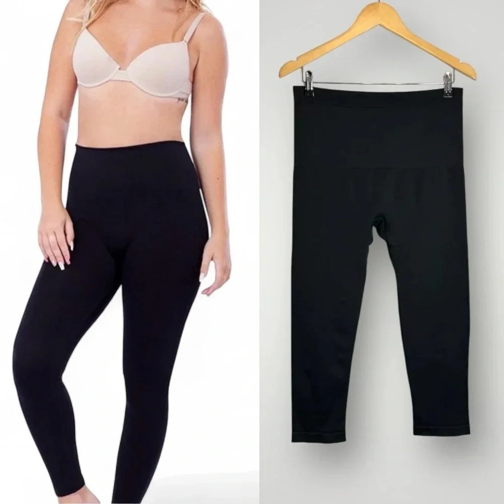NWOT Shapermint Empetua At Waist Shaping Leggings Size 2X Cropped Stretch Black
